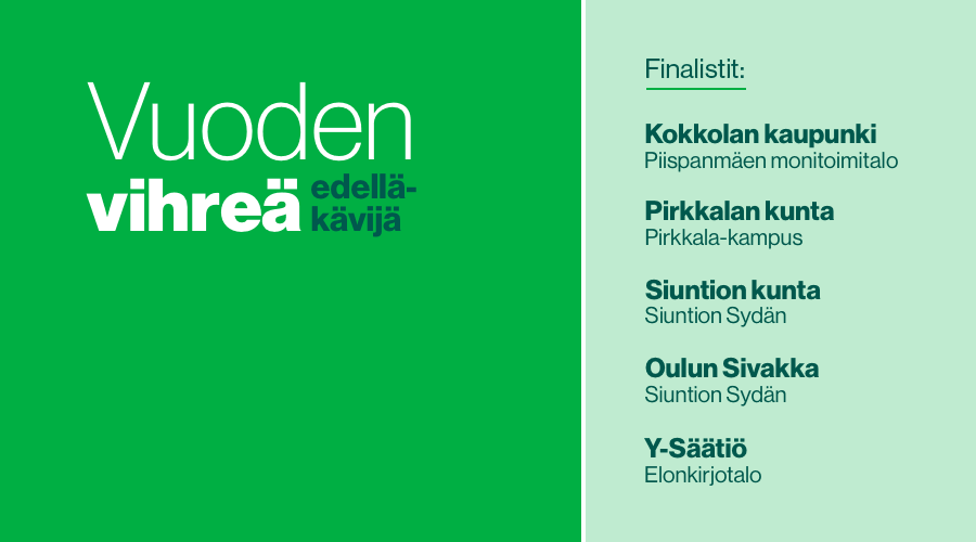 Vuoden vihreä edelläkävijä -finalistit 2023